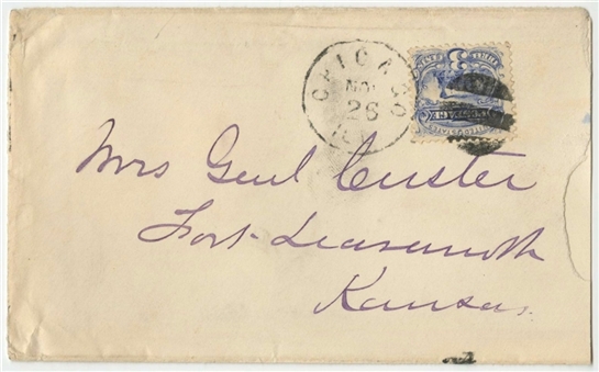 General George Custer Hand Written Envelope to His Wife (University Archives LOA)